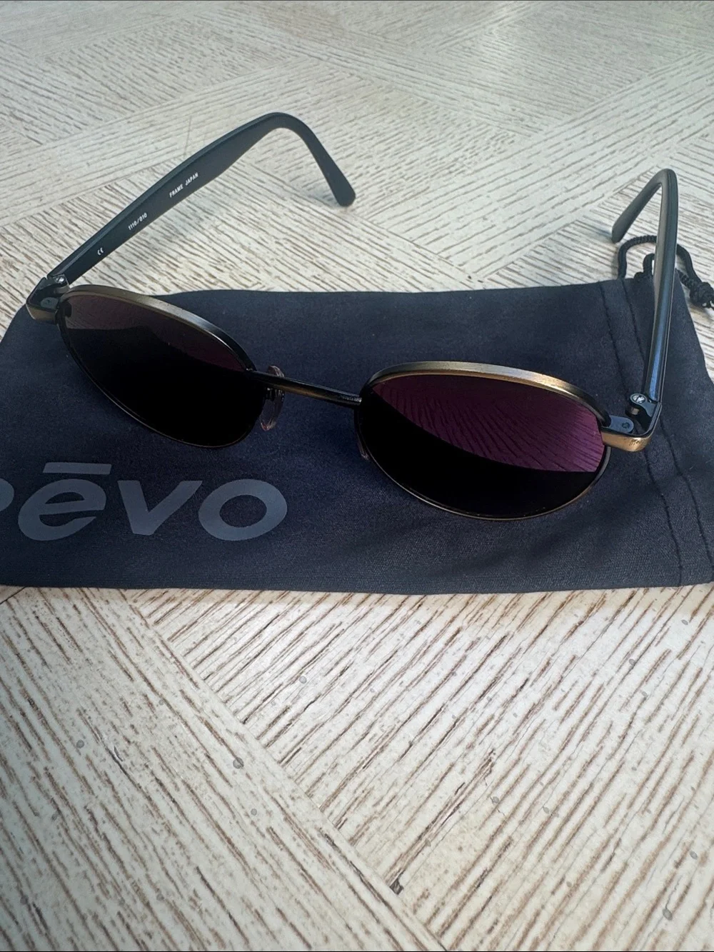 Vintage Revo JAPAN A1110/010 Bronze Black Frame Sunglasses with Purple Lenses